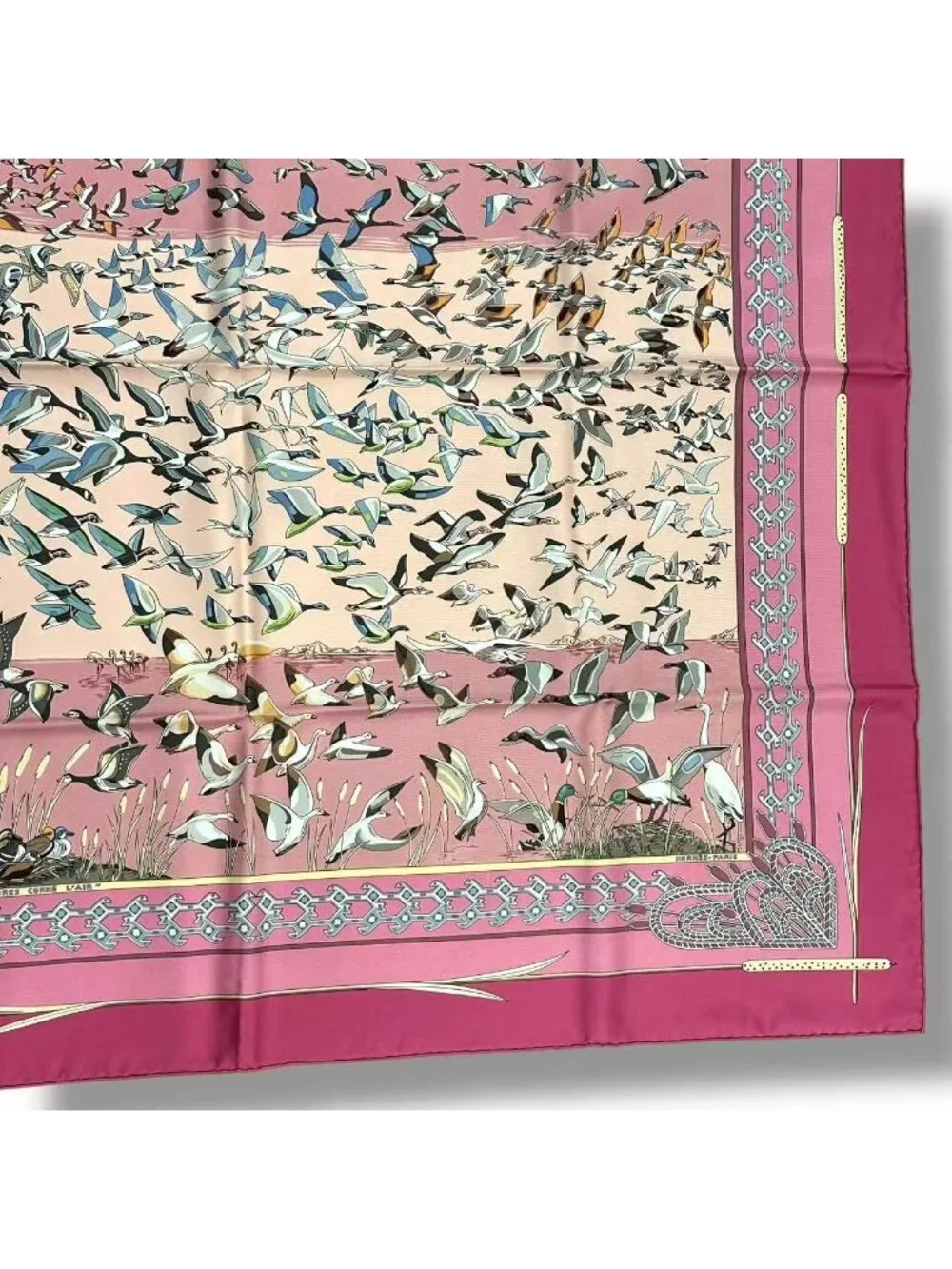 Hermes Scarf Silk Carre 90 Libres Comme L'air the Sky Is Pink